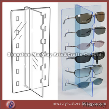 Transparent acrylic/perspex 6 pairs sunglasses holder/display rack with simple construction